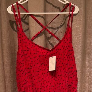 Red polka dot jumpsuit